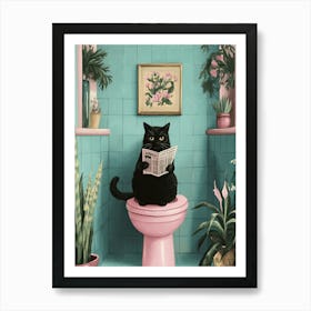 Cat On The Toilet  Poster