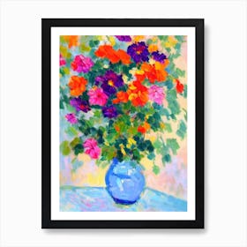 Nemesia Floral Abstract Block Colour 1 2 Flower Art Print