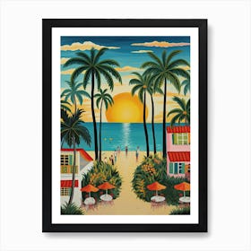 Miami Beach, Florida, Matisse And Rousseau Style 3 Art Print