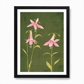 Pink & Green Lobelia Art Print