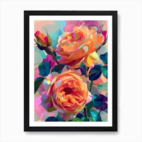 English Roses Painting Abstract 4 Art Print