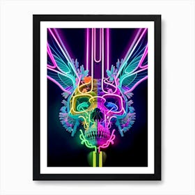 Neon Skull 15 Art Print