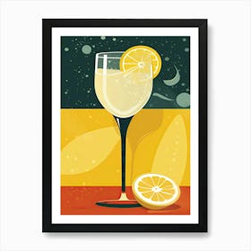 French 75 Cocktail Mid Century Modern 4 Art Print