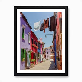 Laundry In Colorful Street, Italy Art Print