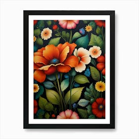 Floral Wallpaper Art Print