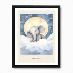 Sleeping Baby Elephant 2 Nursery Poster Art Print