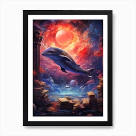 Dolphin In The Sky Art Print