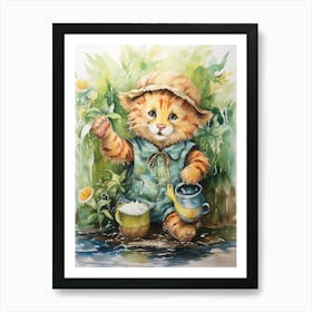 Tiger Illustration Crafting Watercolour 1 Art Print