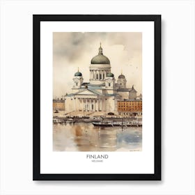 Helsinki, Finland 4 Watercolor Travel Poster Art Print