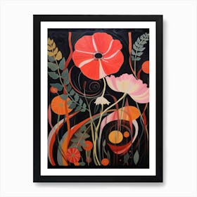 Poppy 3 Hilma Af Klint Inspired Flower Illustration Art Print