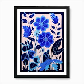 Blue Flower Illustration Canterbury Bells 3 Art Print