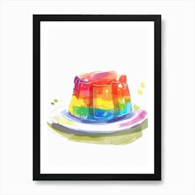 Rainbow Jelly Watercolour Style Painting 2 Art Print