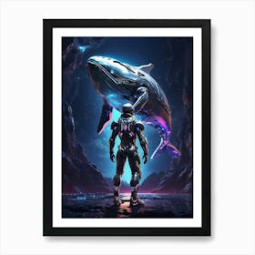 Whale In Cyborg Body #4 Art Print