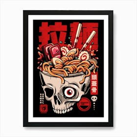 Skull Ramen Noodles Art Print
