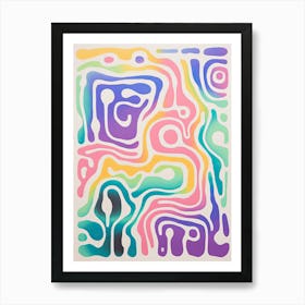 Abstract Landscape Risograph Style 4 Art Print