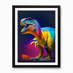 Cryolophosaurus Primary Colours Dinosaur Art Print