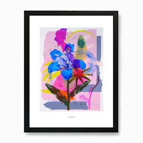 Bluebell 3 Neon Flower Collage Poster Art Print