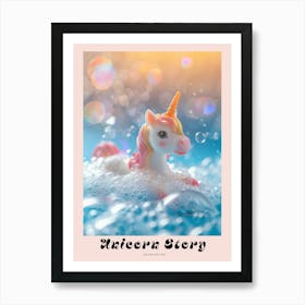 Toy Unicorn In The Bubble Bath Poster Art Print