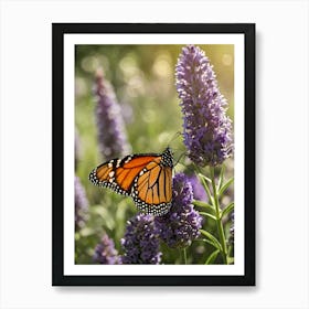 Monarch Butterfly On Lavender Art Print