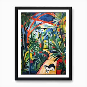 Painting Of A Cat In Eden Project, United Kingdom In The Style Of Matisse 04 Art Print