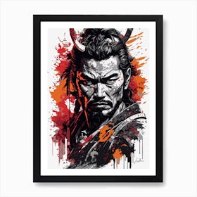 Legendary red samurai Art Print