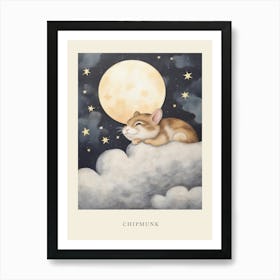 Sleeping Baby Chipmunk Nursery Poster Art Print