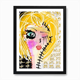 Girl With Yellow Hair Art Print