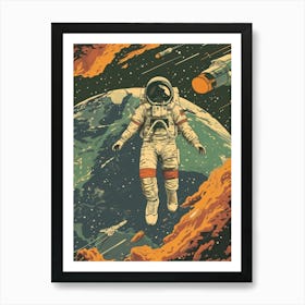 Astronaut In Space 6 Art Print