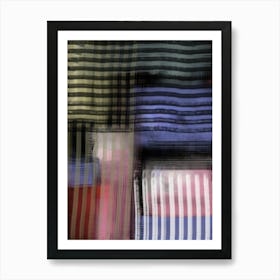 OLYMPIA STRIPES - coltxwilde, abstract, contemporary art, stripes in honour of the flags, countries and olympic love, red, black, green, yellow, blue by coltxwilde Art Print