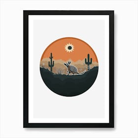 Texas Armadillo Art Print