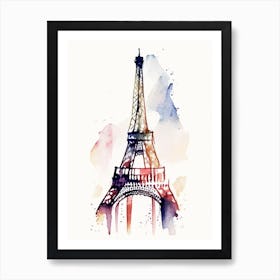 Eiffel Tower Symbol Minimal Watercolour Art Print