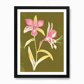 Pink & Green Orchid 1 Art Print