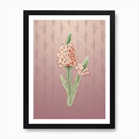 Vintage Heather Briar Root Bruyere Botanical on Dusty Pink Pattern n.0092 Art Print