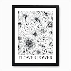 Fineliner Flower Power Art Print