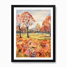 Autumn City Park Painting Brockwell Park London 2 Art Print