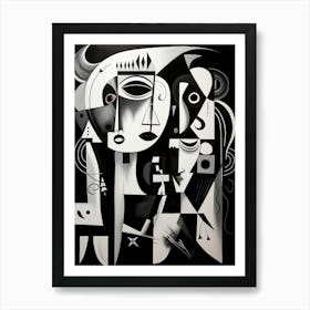 Harmony And Discord Abstract Black And White 6 Art Print