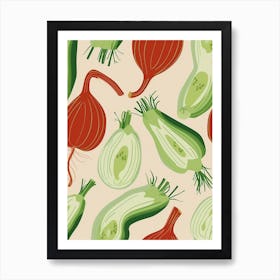 Mixed Vegetable Selection Pattern 2 Art Print