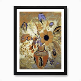 Etruscan Vase With Flowers, Odilon Redon Art Print