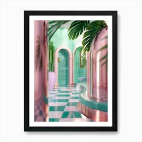 Pink Bathroom 2 Art Print