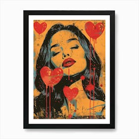 Love Splatters, Vibrant Pop Art Art Print