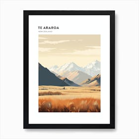 Te Araroa New Zealand 1 Hiking Trail Landscape Poster Art Print