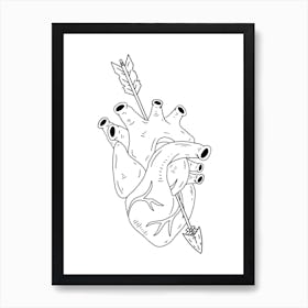 Arrow Through The Heart Art Print