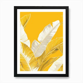 Yellow Banana Leaves Art Print