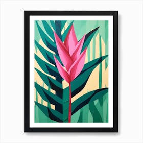 Cut Out Style Flower Art Heliconia 2 Art Print