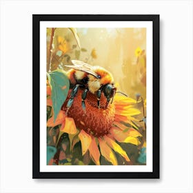 Andrena Bee Storybook Illustration 5 Art Print