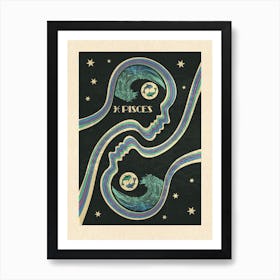 Pisces Zodiac Star Sign Art Print