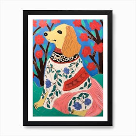 Maximalist Animal Painting Dog 2 Art Print