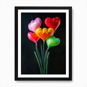 Bright Inflatable Flowers Bleeding Heart 1 Art Print