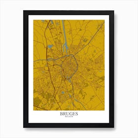 Bruges Yellow Blue Art Print