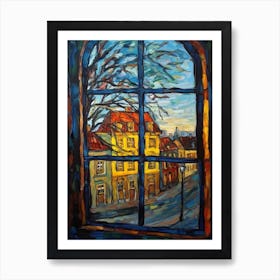 Window View Of Copenhagen Denmark In The Style Of Expressionism 4 Art Print